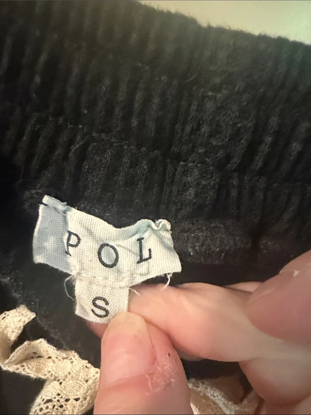 POL Black and Gray Floral Patch Joggers - Picture 2 of 4